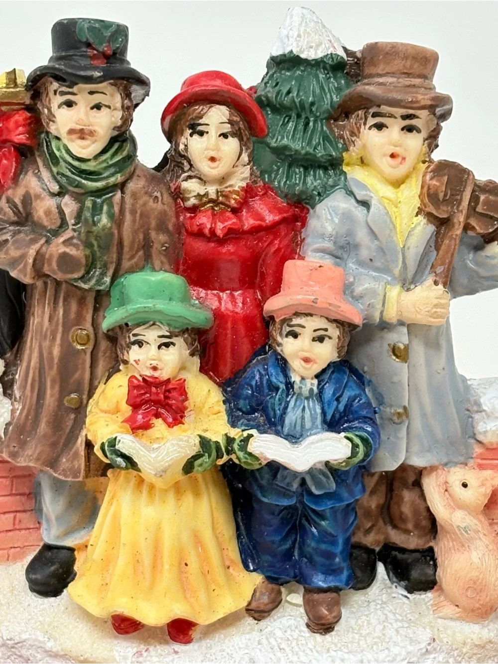 Holiday Carolers Resin Figurine - Red and Multicolor